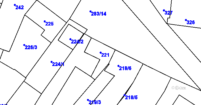 Parcela st. 221 v KÚ Opatovice u Rajhradu, Katastrální mapa