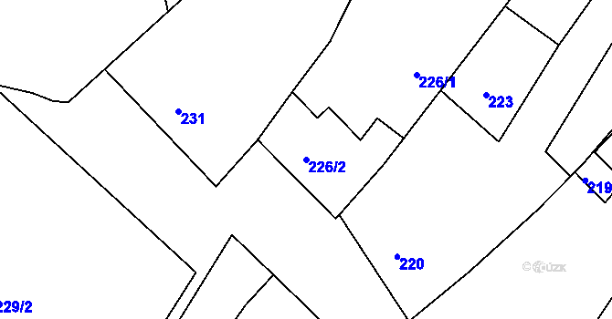 Parcela st. 226/2 v KÚ Opatovice u Rajhradu, Katastrální mapa
