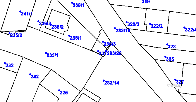 Parcela st. 237 v KÚ Opatovice u Rajhradu, Katastrální mapa