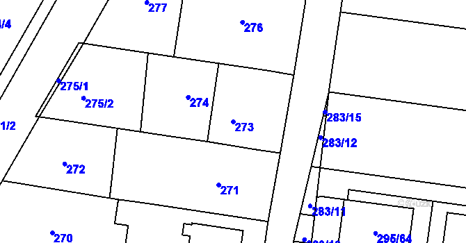 Parcela st. 273 v KÚ Opatovice u Rajhradu, Katastrální mapa