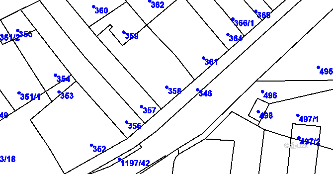Parcela st. 358 v KÚ Opatovice u Rajhradu, Katastrální mapa
