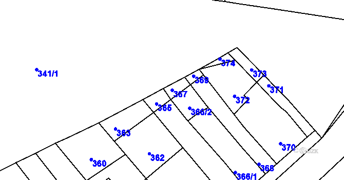 Parcela st. 367 v KÚ Opatovice u Rajhradu, Katastrální mapa