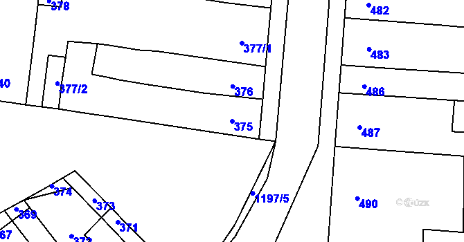 Parcela st. 375 v KÚ Opatovice u Rajhradu, Katastrální mapa