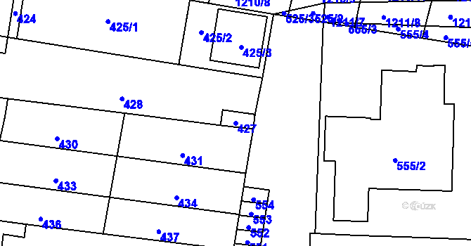 Parcela st. 427 v KÚ Opatovice u Rajhradu, Katastrální mapa