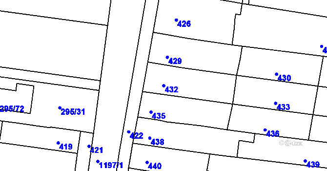 Parcela st. 432 v KÚ Opatovice u Rajhradu, Katastrální mapa