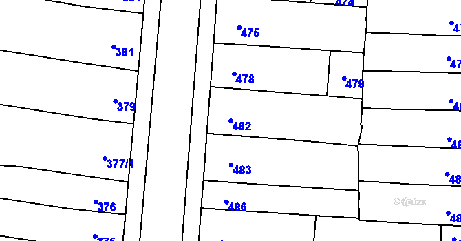 Parcela st. 482 v KÚ Opatovice u Rajhradu, Katastrální mapa