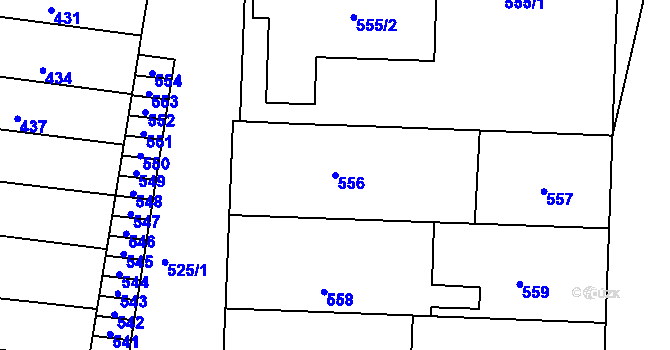 Parcela st. 556 v KÚ Opatovice u Rajhradu, Katastrální mapa