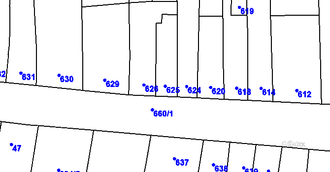 Parcela st. 625 v KÚ Opatovice u Rajhradu, Katastrální mapa