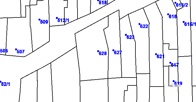 Parcela st. 628 v KÚ Opatovice u Rajhradu, Katastrální mapa