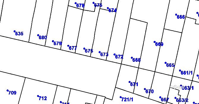 Parcela st. 673 v KÚ Opatovice u Rajhradu, Katastrální mapa