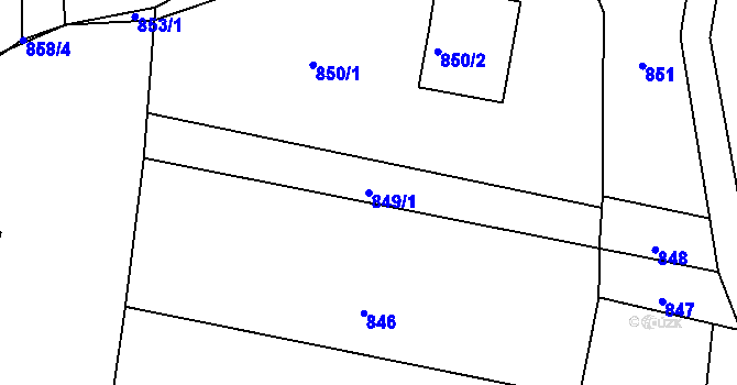 Parcela st. 849/1 v KÚ Opatovice u Rajhradu, Katastrální mapa