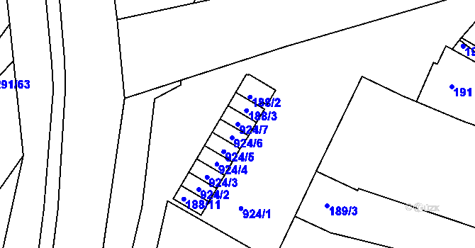 Parcela st. 924/7 v KÚ Opatovice u Rajhradu, Katastrální mapa