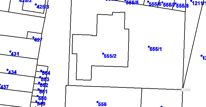 Parcela st. 555/2 v KÚ Opatovice u Rajhradu, Katastrální mapa