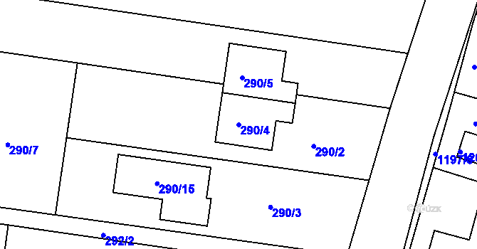 Parcela st. 290/4 v KÚ Opatovice u Rajhradu, Katastrální mapa
