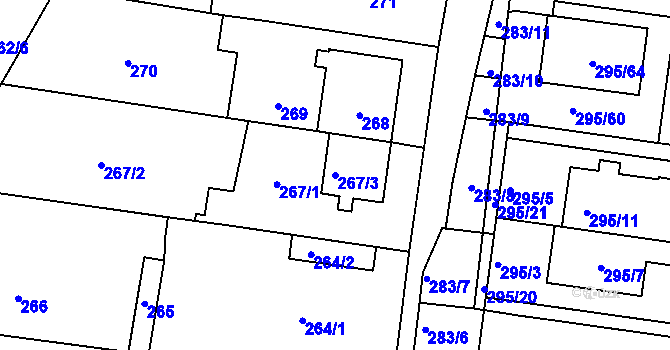 Parcela st. 267/3 v KÚ Opatovice u Rajhradu, Katastrální mapa