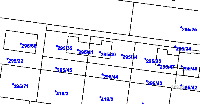 Parcela st. 295/40 v KÚ Opatovice u Rajhradu, Katastrální mapa