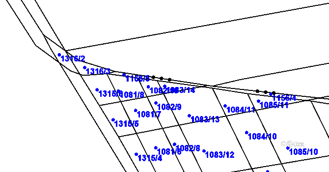 Parcela st. 1083/14 v KÚ Opatovice u Rajhradu, Katastrální mapa