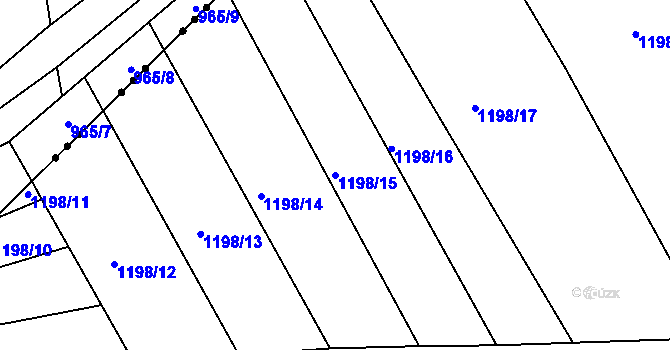 Parcela st. 1198/15 v KÚ Opatovice u Rajhradu, Katastrální mapa