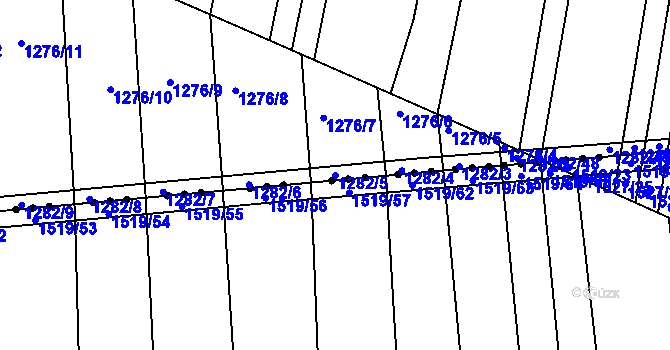 Parcela st. 1282/5 v KÚ Opatovice u Rajhradu, Katastrální mapa