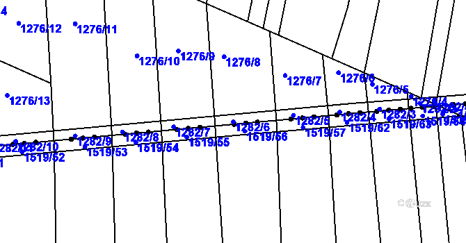 Parcela st. 1282/6 v KÚ Opatovice u Rajhradu, Katastrální mapa