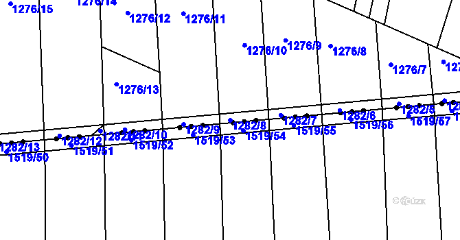 Parcela st. 1282/8 v KÚ Opatovice u Rajhradu, Katastrální mapa