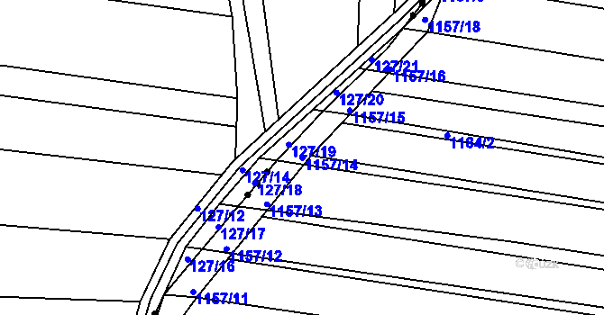 Parcela st. 1157/14 v KÚ Opatovice u Rajhradu, Katastrální mapa