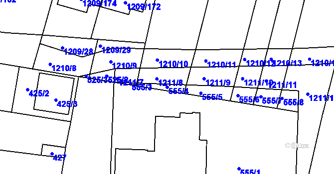 Parcela st. 555/4 v KÚ Opatovice u Rajhradu, Katastrální mapa