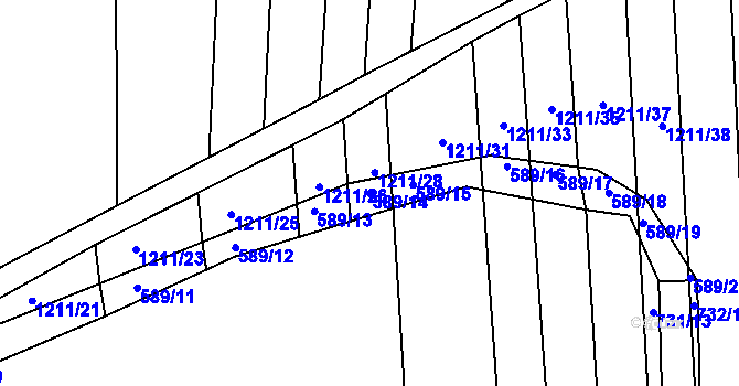 Parcela st. 589/14 v KÚ Opatovice u Rajhradu, Katastrální mapa