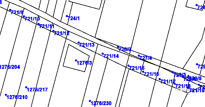 Parcela st. 721/14 v KÚ Opatovice u Rajhradu, Katastrální mapa