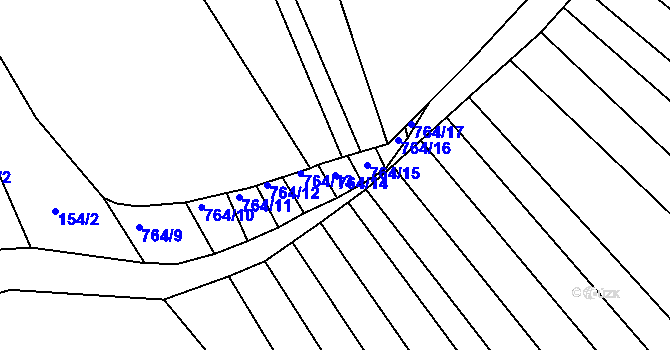 Parcela st. 764/14 v KÚ Opatovice u Rajhradu, Katastrální mapa