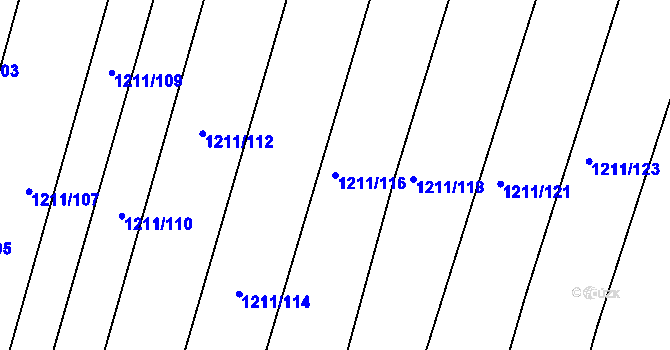 Parcela st. 1211/116 v KÚ Opatovice u Rajhradu, Katastrální mapa