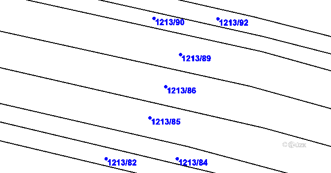 Parcela st. 1213/86 v KÚ Opatovice u Rajhradu, Katastrální mapa