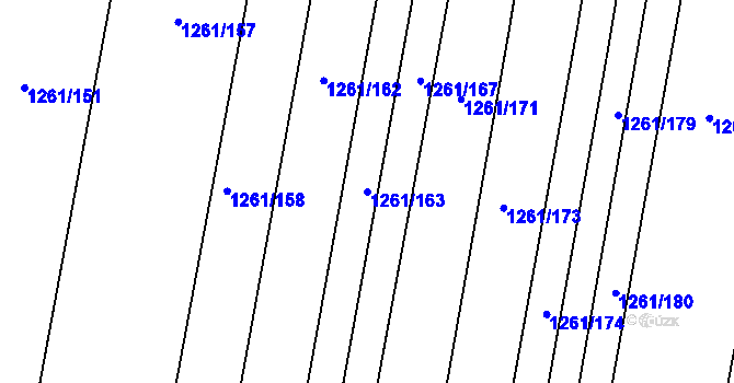 Parcela st. 1261/163 v KÚ Opatovice u Rajhradu, Katastrální mapa