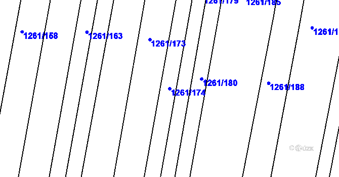 Parcela st. 1261/174 v KÚ Opatovice u Rajhradu, Katastrální mapa