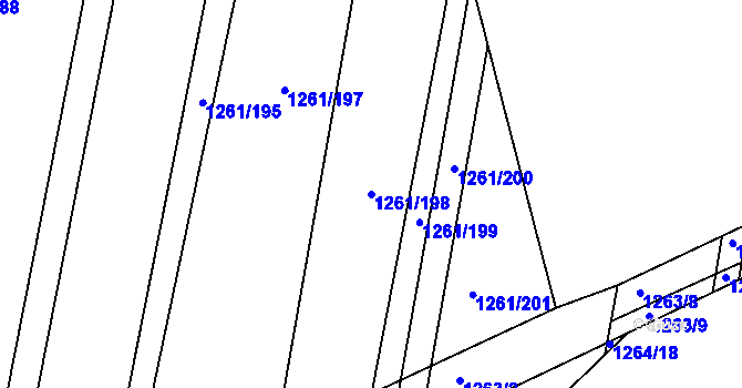 Parcela st. 1261/198 v KÚ Opatovice u Rajhradu, Katastrální mapa