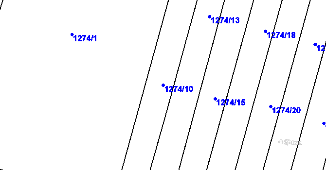 Parcela st. 1274/10 v KÚ Opatovice u Rajhradu, Katastrální mapa