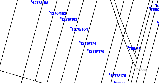 Parcela st. 1276/174 v KÚ Opatovice u Rajhradu, Katastrální mapa