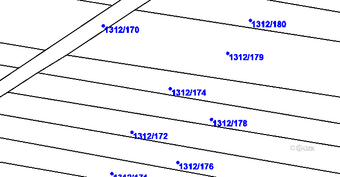 Parcela st. 1312/174 v KÚ Opatovice u Rajhradu, Katastrální mapa
