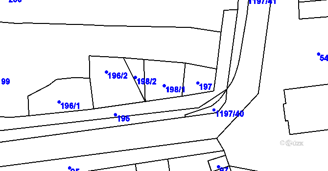 Parcela st. 198/1 v KÚ Opatovice u Rajhradu, Katastrální mapa