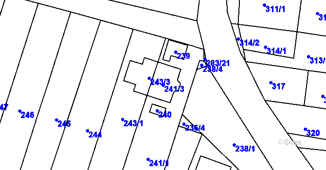 Parcela st. 241/3 v KÚ Opatovice u Rajhradu, Katastrální mapa