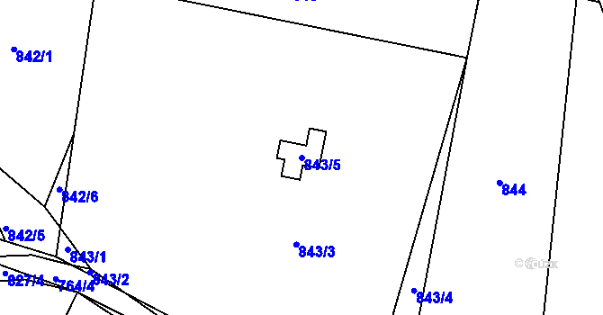Parcela st. 843/5 v KÚ Opatovice u Rajhradu, Katastrální mapa