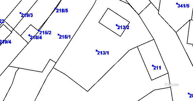 Parcela st. 213/1 v KÚ Opatovice u Rajhradu, Katastrální mapa