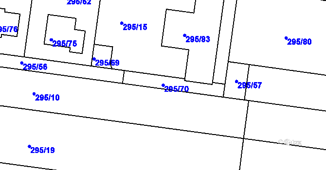 Parcela st. 295/70 v KÚ Opatovice u Rajhradu, Katastrální mapa