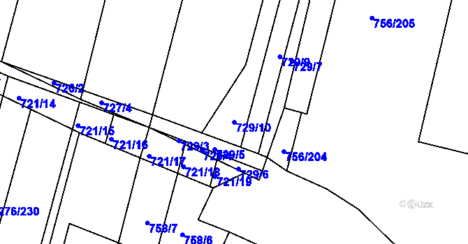 Parcela st. 729/10 v KÚ Opatovice u Rajhradu, Katastrální mapa