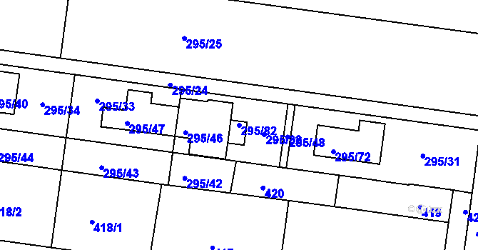 Parcela st. 295/82 v KÚ Opatovice u Rajhradu, Katastrální mapa