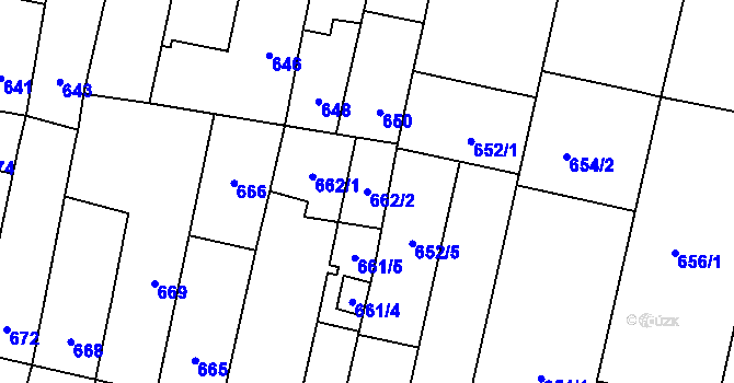 Parcela st. 662/2 v KÚ Opatovice u Rajhradu, Katastrální mapa