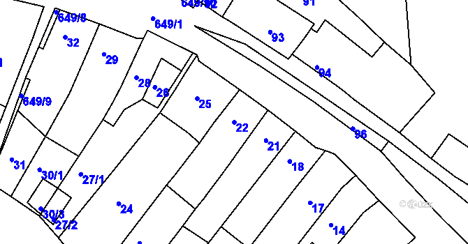 Parcela st. 22 v KÚ Opatovice u Vyškova, Katastrální mapa