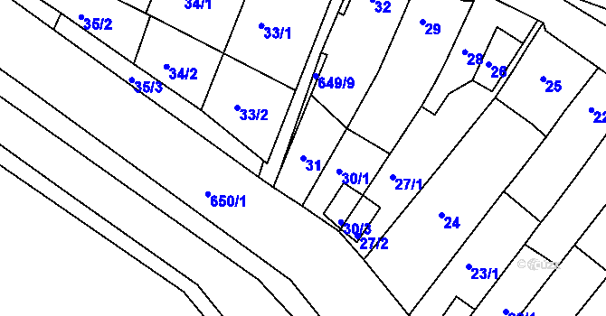Parcela st. 31 v KÚ Opatovice u Vyškova, Katastrální mapa
