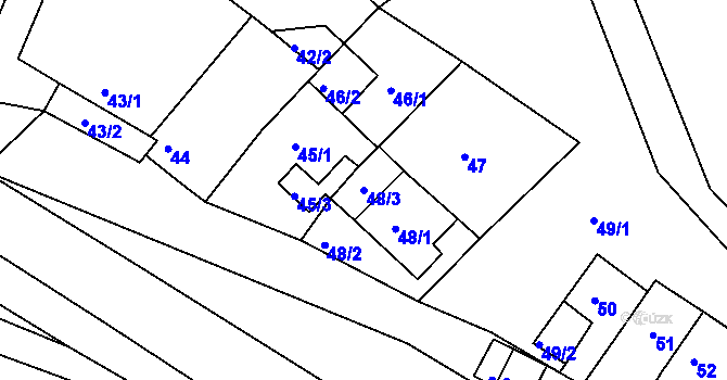 Parcela st. 48/3 v KÚ Opatovice u Vyškova, Katastrální mapa
