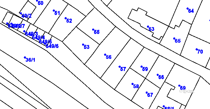 Parcela st. 56 v KÚ Opatovice u Vyškova, Katastrální mapa